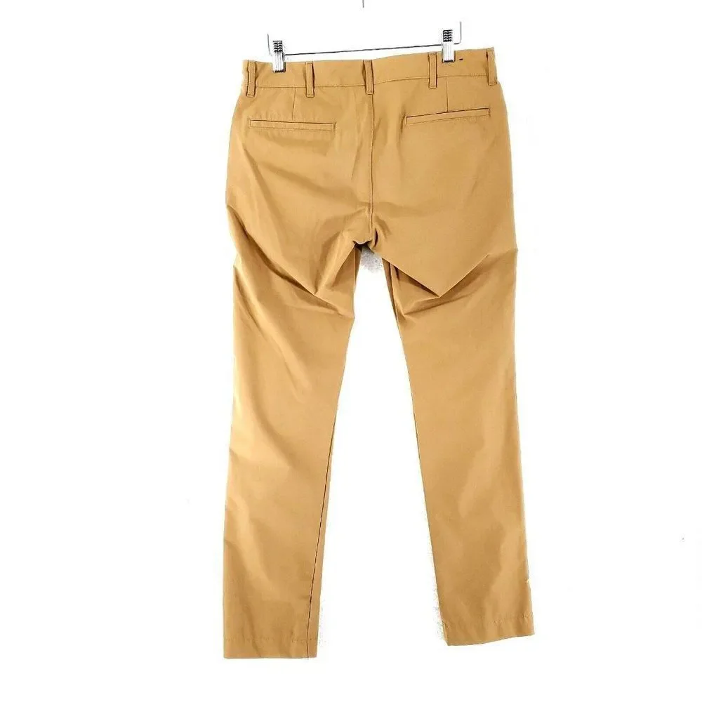 J‎ Crew Flex Lightweight Polyester Brown Flat Front Low Rise Chino Pants 31/31